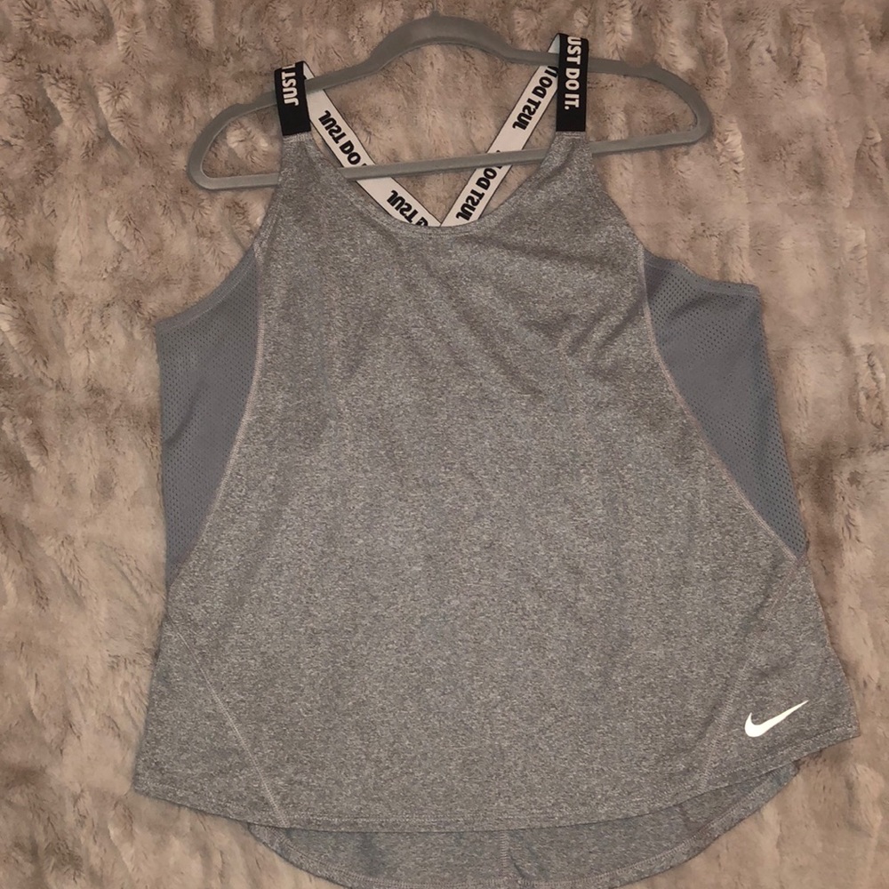Nike “just do it” grey athletic top
